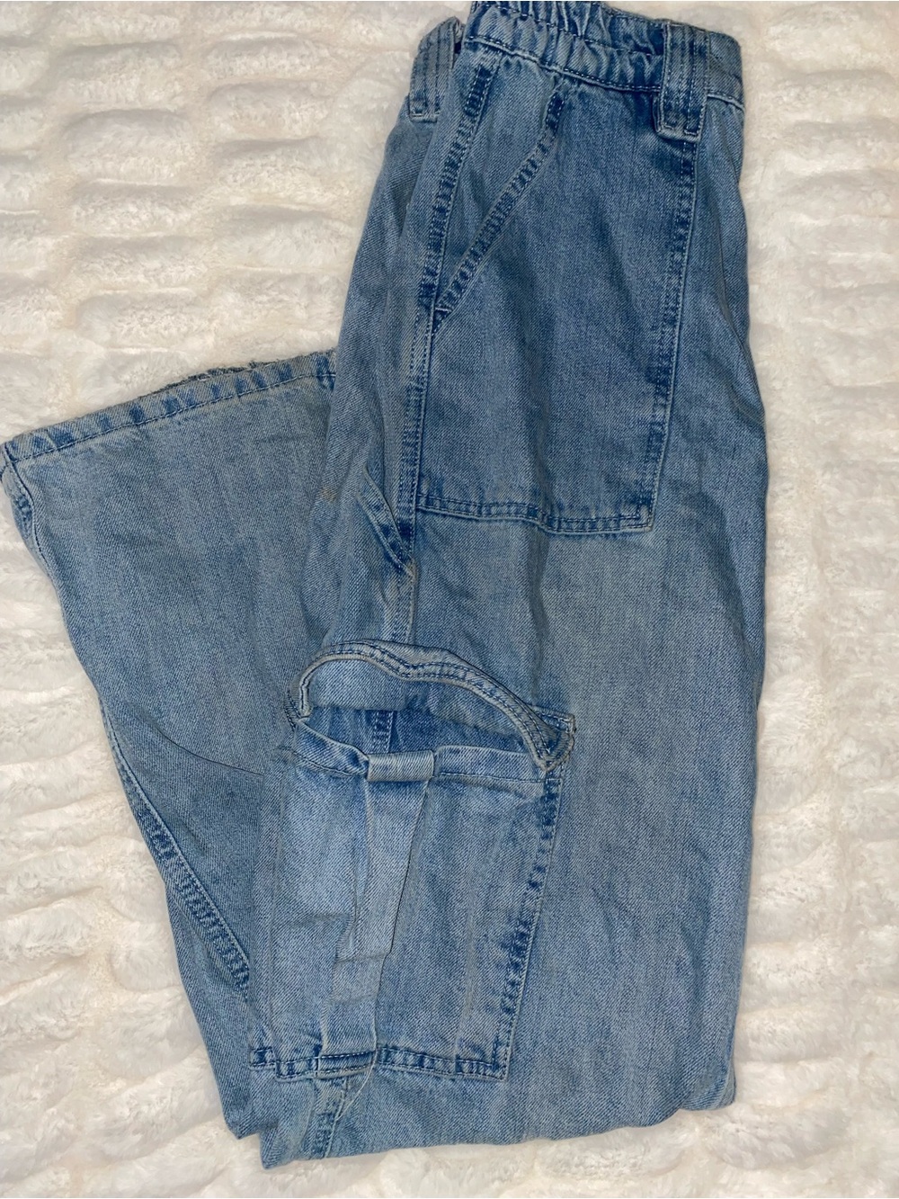 BDG Light Blue Straight-Leg Cargo Jeans